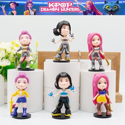 6 шт./Набір K-pop Мисливці на демонів Фігурка Модель Іграшка ПВХ Мультяшна Ігрові Периферійні Пристрої Прикраса для Столу Колекційні Фігурки Модель Іграшки Подарунок