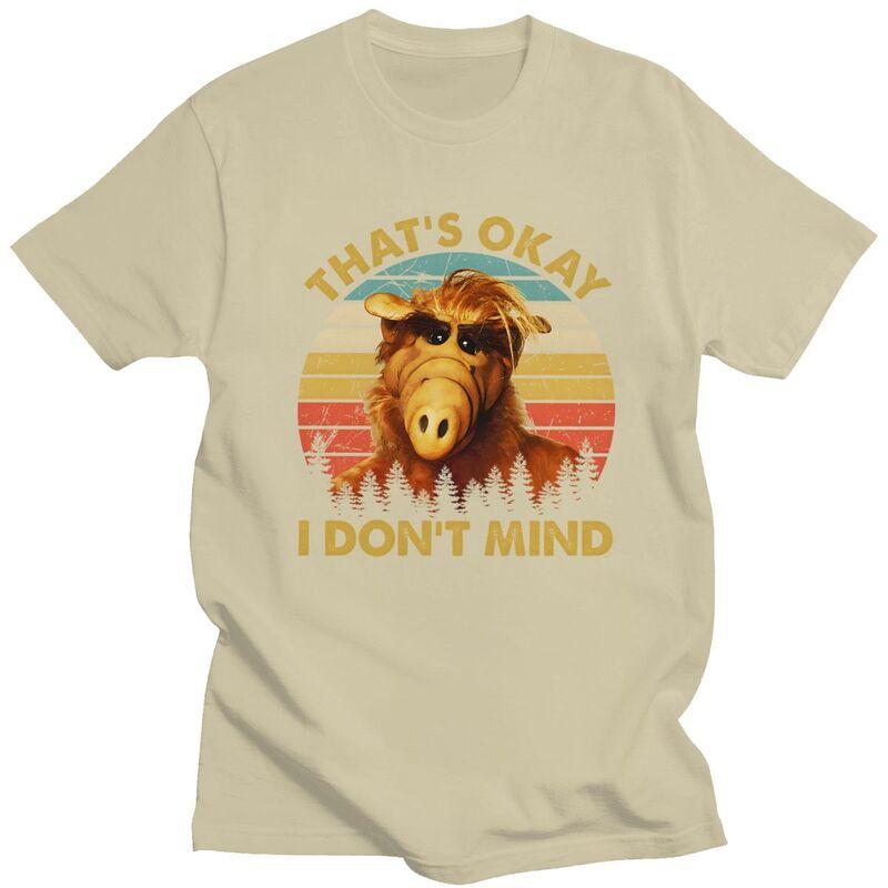 Custom Alf Thats Okay I Dont Mind T Shirt Men Pure Cotton Tshirt Casual Alien Life Form Tee Tops Fashion Tshirts