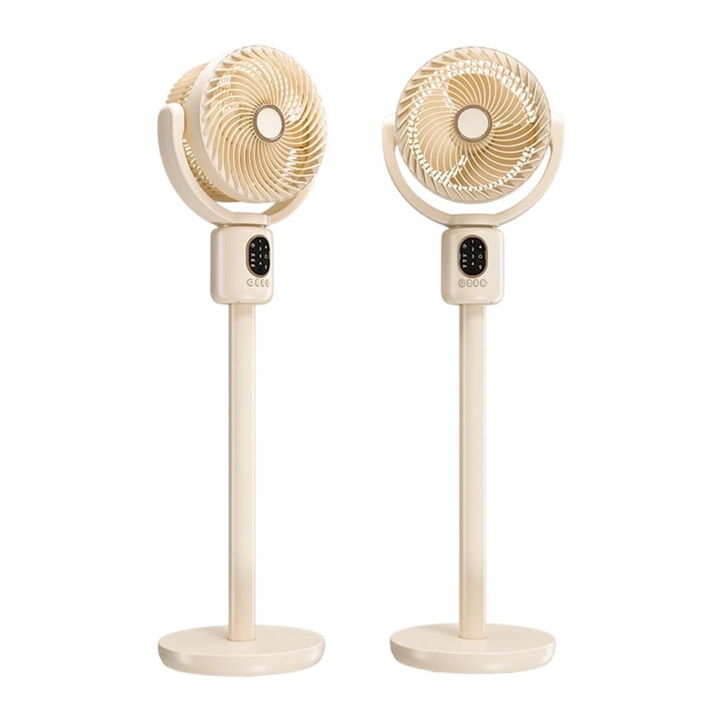 USB Rechargeable Tower Fan with Adjustable Height, 2-in-1 Cordless and Plug-in Floor Fan for Home Use
