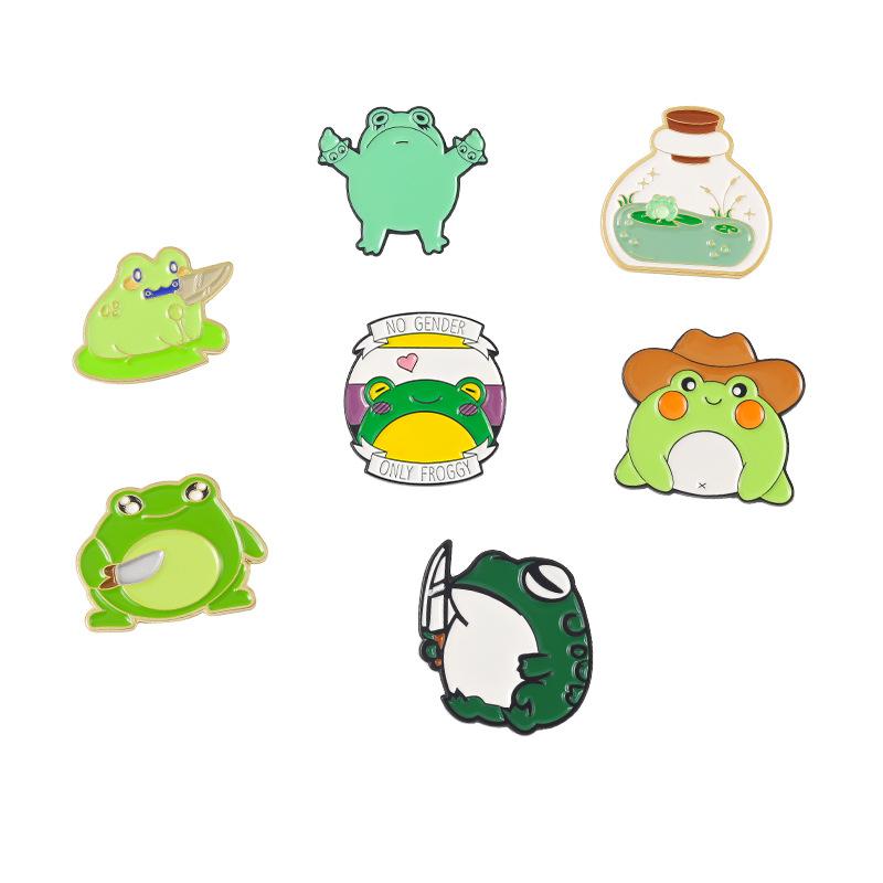 Eyecatching Frog Series Brooch In Alloy Material For Unique Personality And Fashion Style