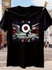 Scooter Mod Subculture T-Shirt with Union Jack & Target Graphic - Casual Short Sleeve Round Nec