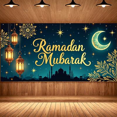 Mosque Decoration Ramadan Banner Party Supplies Hanging Lantern Decorations For Muslim Community Eid Gatherings