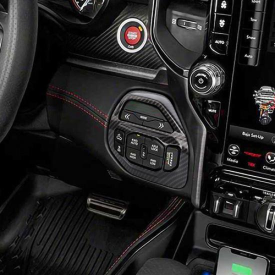 Carbon Fiber Control 4wd Adjust Button Cover Trim For Dodge Ram 1500 TRX +