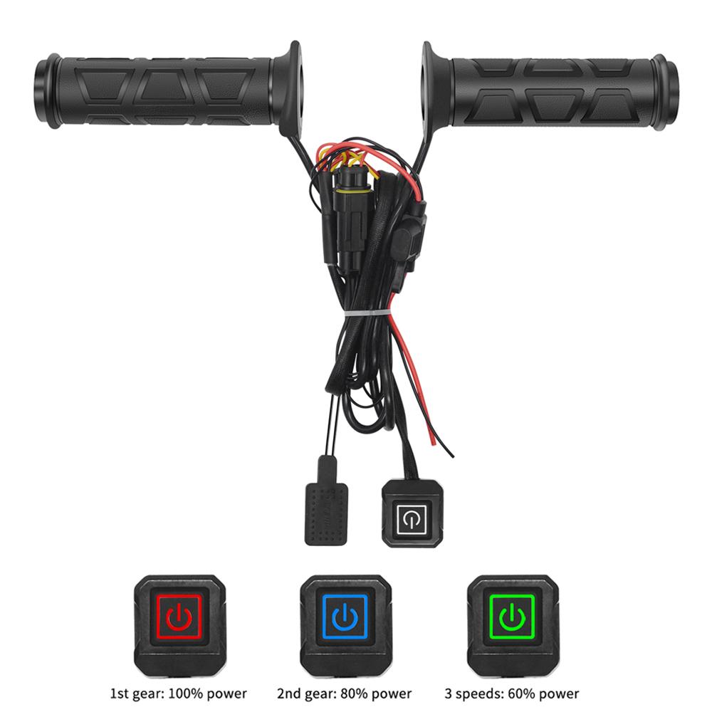DC 12V 22mm motocyklová vyhřívaná rukojeť s inteligentním ovládáním teploty, nastavitelná rukojeť s vyhřívanými rukojeťmi pro čtyřkolky