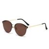 Trendy Metal Oval Sun Glasses Shades for Men And Women Retro Punk Fashion Cat's Eye Sunglasses UV400