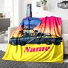 Custom Name Rainbow Fox Adventure blanket for Couch & Bed, Plush Cozy Fuzzy Blanket Super Soft & Warm Blankets for Fall and Winter. 0908190