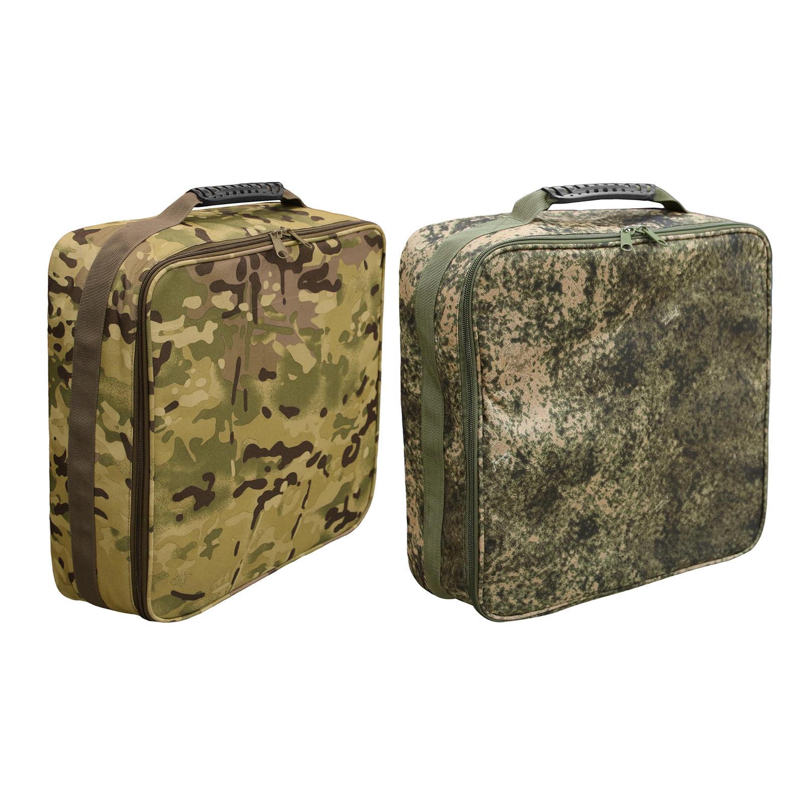 

Handheld Fishing Reel Bag Double Zippers Fishing Tackle Organizer Box Polyester Large Capacity Carry CP Camouflage