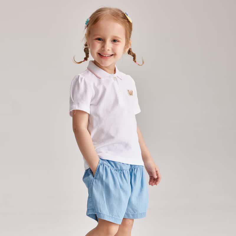 PawinPaw Cartoon Bear Baby Girl's Polo Short Sleeve T-Shirt