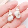 White & Yellow Electroplated Ocean Shell Conch Pendant Charm for DIY Jewelry
