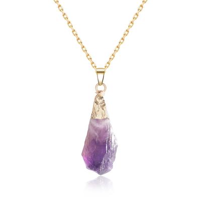 Koai Amethyst Raw Stone Pendant Necklace for Women (February Birthstone)