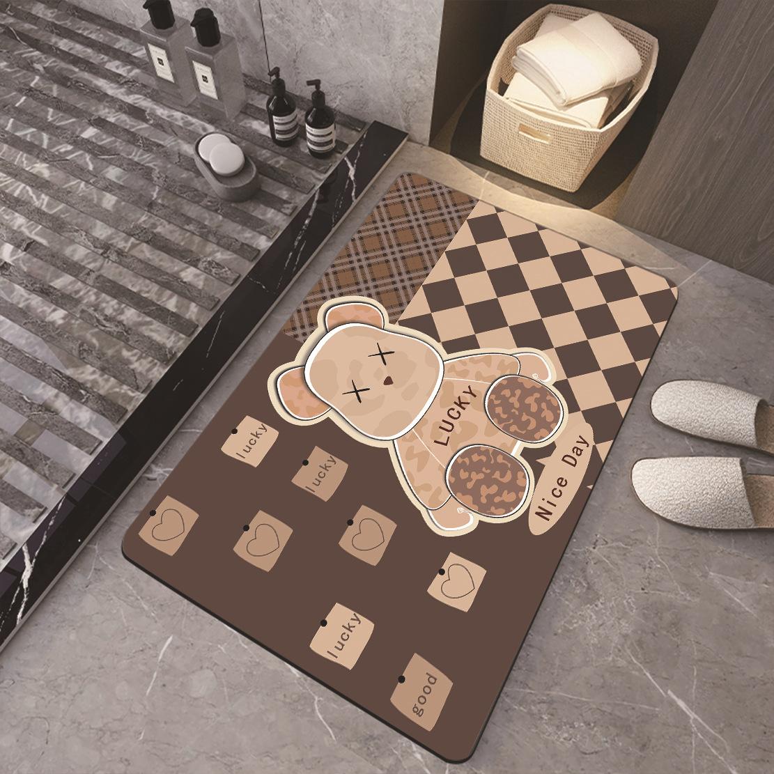 

Soft diatom mud water-absorbing non-slip floor mat, bathroom door floor mat, bathroom floor mat quick-drying non-slip toilet mat 40x60cm15.7x23.6in
