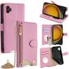 For Samsung Galaxy XCover7 Pro Leather Case Wallet Stand Cover Irregular Tail Style with Chain Strap