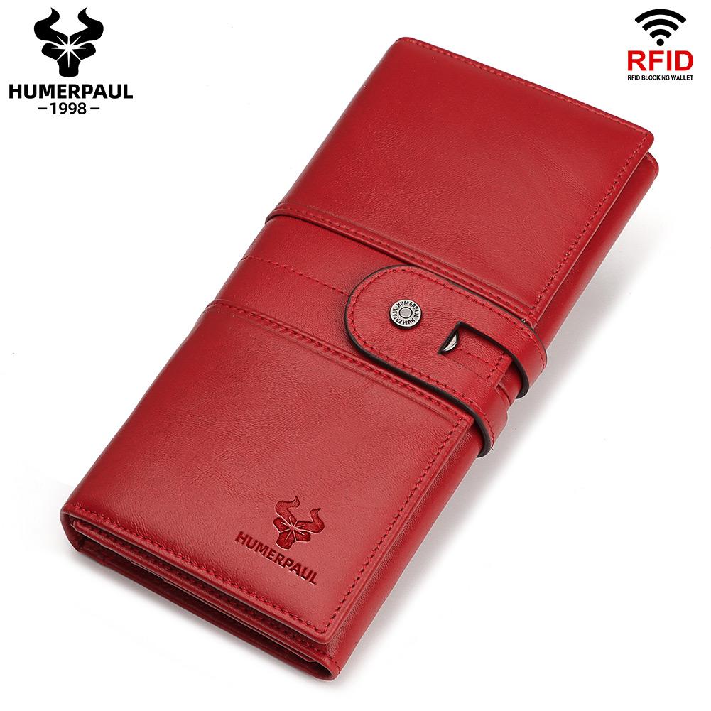 

HUMERPAUL Women wallet, large-capacity leather wallet, multi-card clutch, RFID anti-magnetic coin purse