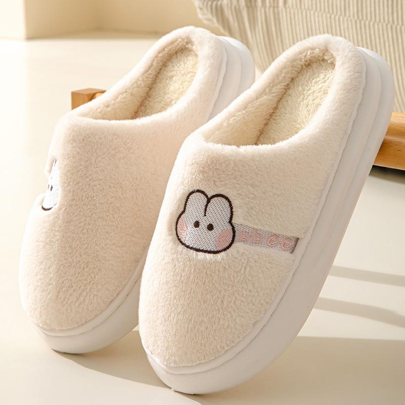 Autumn And Winter Cotton Slippers Women'S Home Home Couple Indoor And Outdoor Warm Thick-Soled Wool Slippers Men