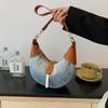 Autumn and winter small bag women's new contrasting color versatile shoulder underarm bag fashion denim dumpling messenger bag
