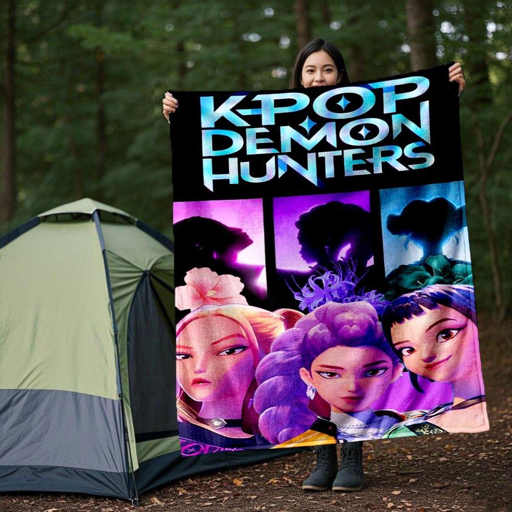 "K-POP DEMON HUNTERS: The Ultimate Fan Gear Collection!"Blanket Lightweight Flannel Throw Blanket for Sofa, Bed, Travel, Camping, Livingroom