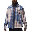 Jordan X Awake NY Plaid Square Collar Single-Breasted Casual Sports Long Sleeve Shirt Unisex Shirts Dark-Blue FQ5454-498