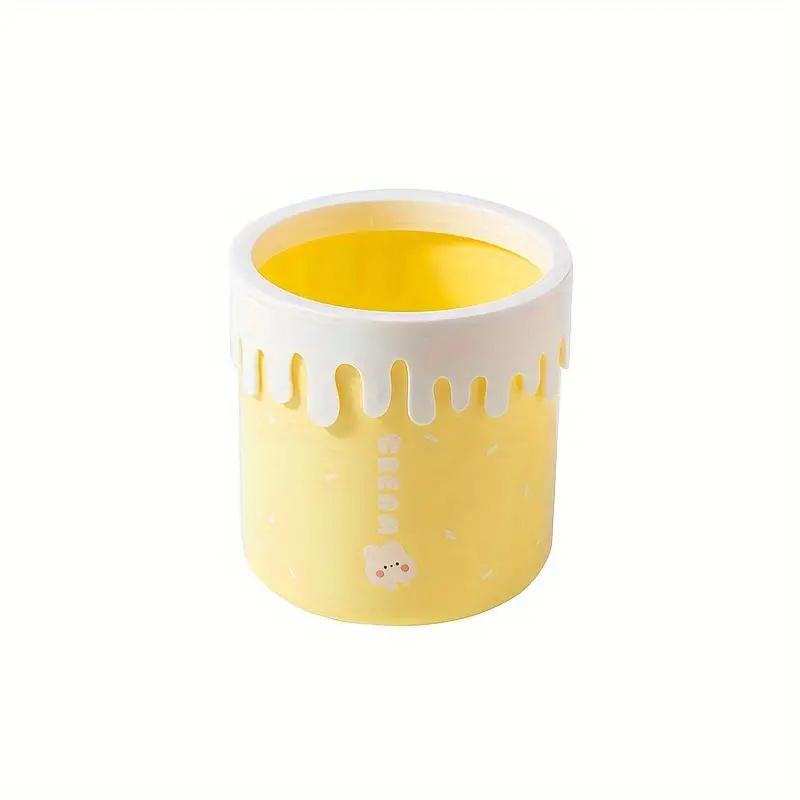 

1 шт. Мини настольные мусорные баки, милый дизайн для мороженого, высокая эстетическая ценность, небольшой размер для журнального столика и стола, круглые, без крышки <4L