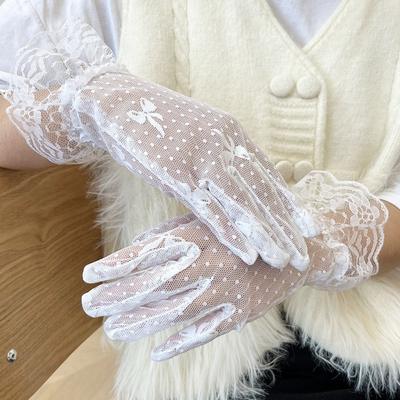 Highly Elastic Lace Gloves Touch Screen Sunscreen Gloves Hot Sale Riding Driving Gloves  Summer