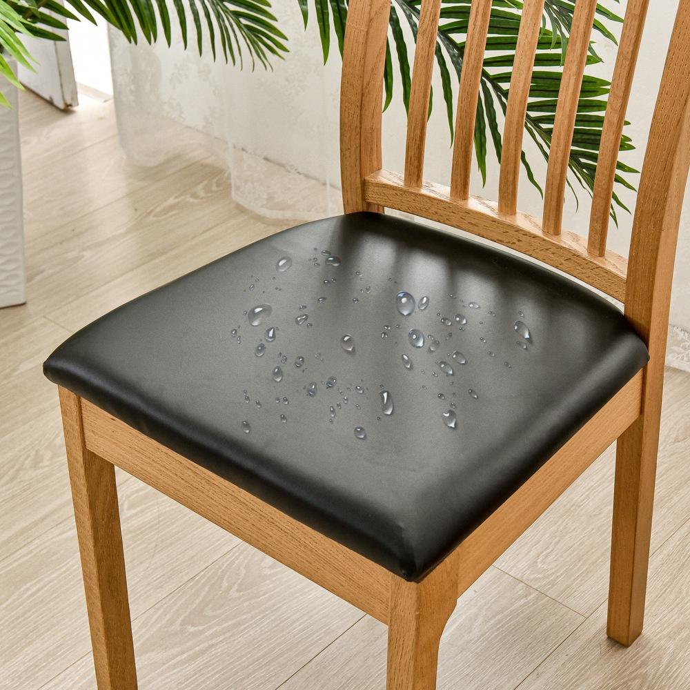 Pu Waterproof, Square Cushion Package Chair Cover, Chair Seat Cover, Chair Cover, Leather Hotel Chair Protective Cover Home