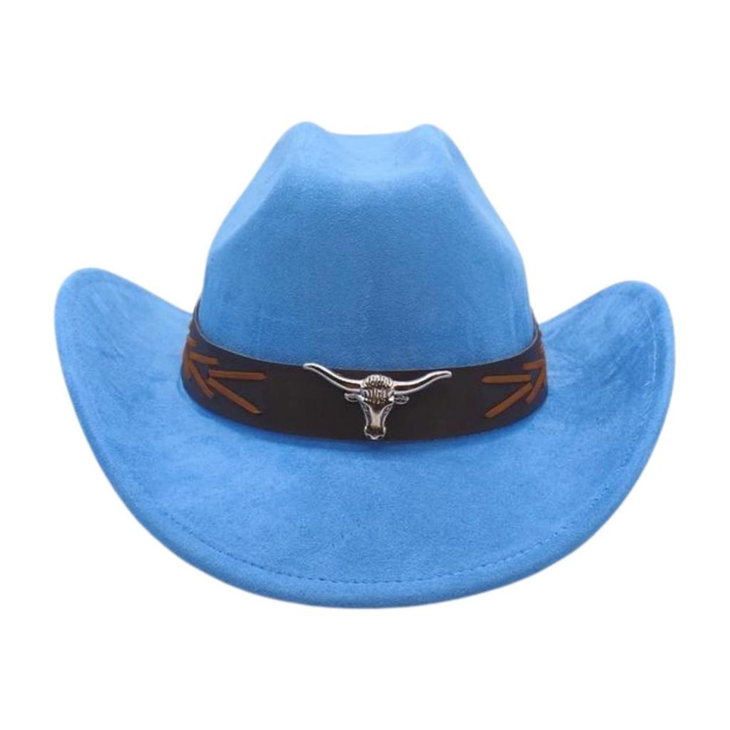 Western Cowboy Hat National Knight Jazz Hat Tibetan Warped Edge One-Word Top Hat Travel Cowboy Hat
