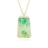 Chinese Style Gold-Plated Imitation Jade Pendant Necklace for Men and Women