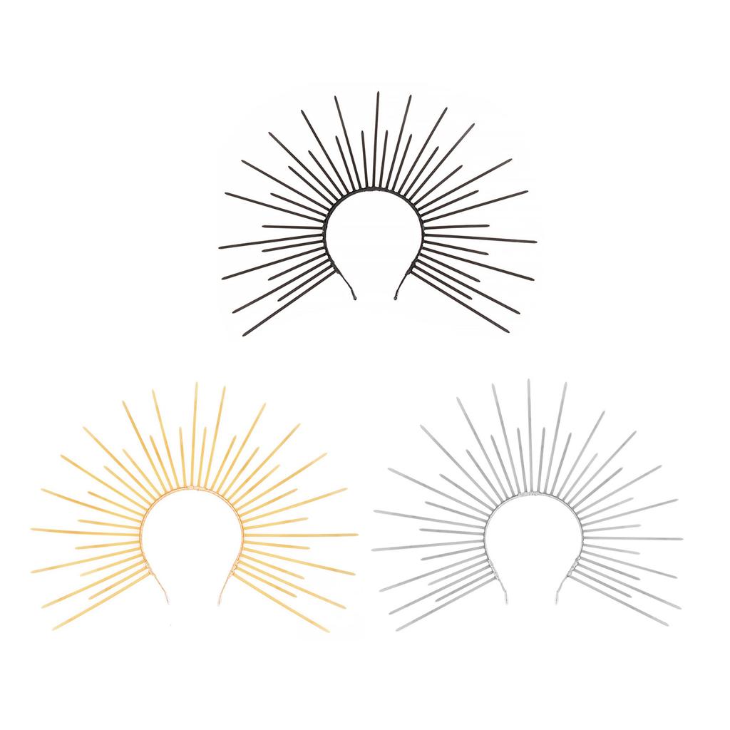 Spiked Headband for Bride Crowns Hairband Stage Performances Hairhoop Female Crownpiece Elegant Church Headpiece