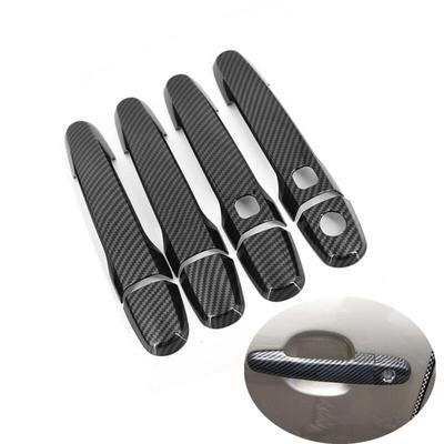 Para Toyota Fielder 2008 2009 2010 2011 2012 2013 Fibra de Carbono Cromo Cubierta Embellecedora Manija de Puerta de Coche Estilo Coche
