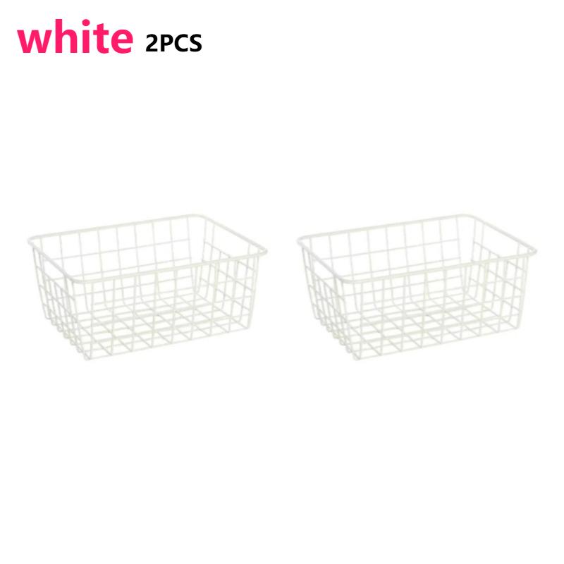 

2/4pcs Metal Wire Storage Baskets Black Vintage Metal Storage Box for Kitchen Office Table Desk Organizer Toys Storage Baskets