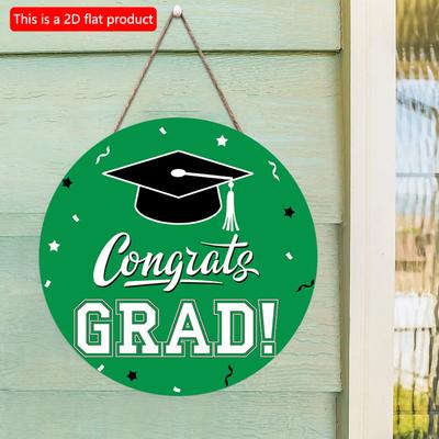 2D flach 20*20cm 1 Stück Muster Abschlussmütze Schulabschlussfeier Grüne Holzdeko, Schlichter und stimmungsvoller Stil gute Qualität Herzlichen Glückwunsch zum Abschluss