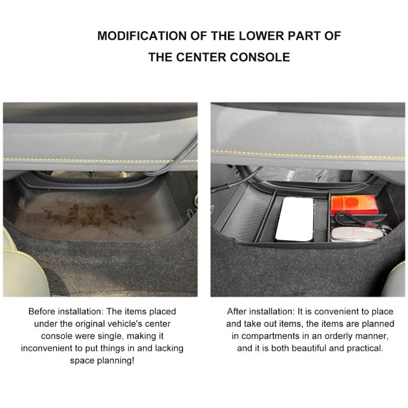 Armrest Storage Box for 2023 Car Armrest Box Under Center Console Organizer Automotive Accessories Easy Installation