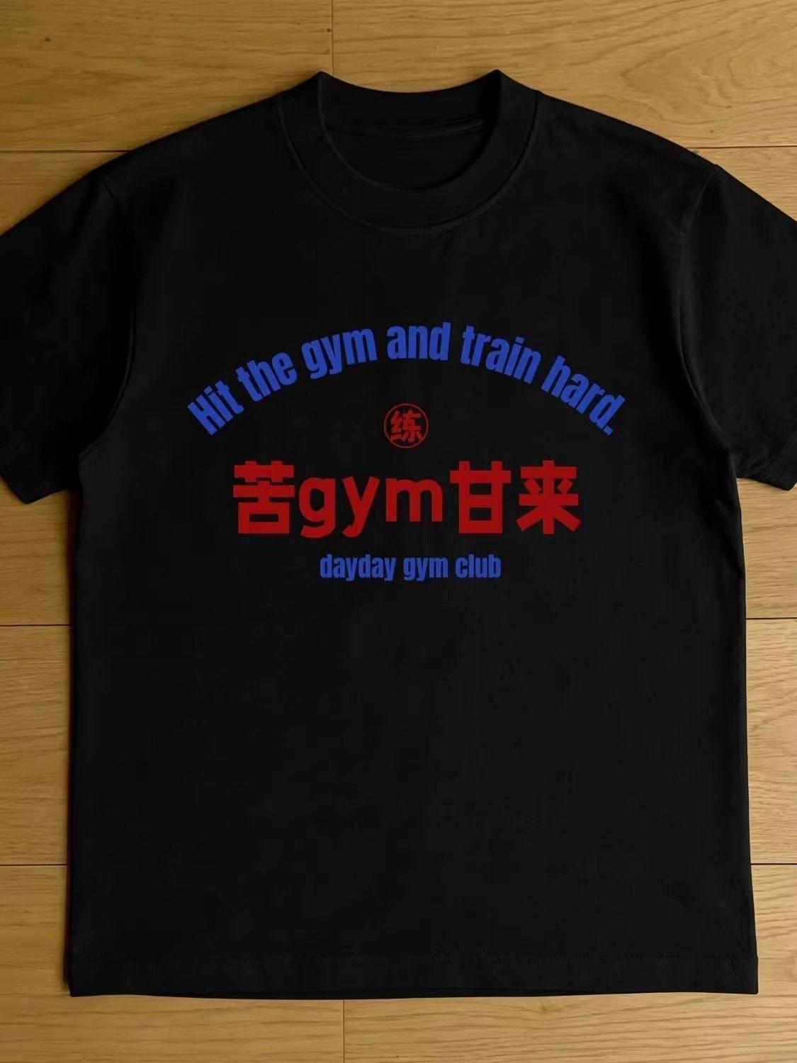 Fun And Quirky Text Slogan Printed ShortSleeved TShirt Pure Cotton Loose Fitness Exercise Gym Exercise Slimming And Cool S