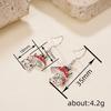 Silver Plated Enamel Mushroom & Black Cat Drop Earrings, Whimsical Forest Dangle Earrings for Women