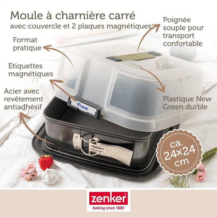 Moule à charnière carré avec couvercle 23 cm zenker bake click and go