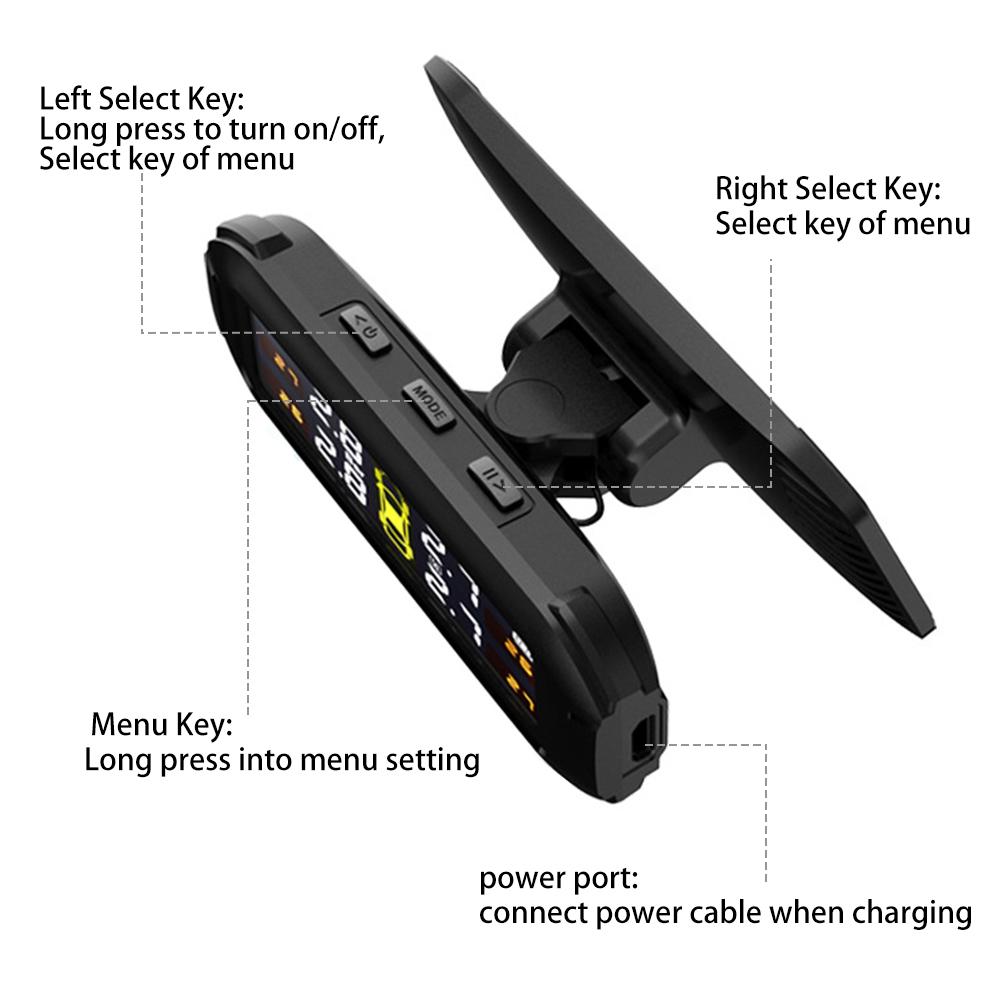 Car Tyre Pressure Monitor Temperature Warning Fuel Save With 4 External Sensors Solar TPMS Tire Pressure Monitoring System