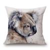 Color Painting Animals Portraits Cushion Covers Bull Raccoon Deer Horse Lemur Koala Print Pillow Case