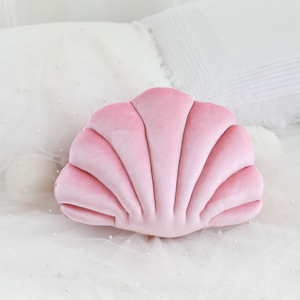 Pillow Cushion Soft Textured Vibrant Color Shell-Shaped Stuffed Throw Pillow Soft Wear Resistant High Elasticity Floor Cushion