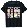 Retro Literacy Is My Jam and Im Here To Spread It Funny TShirt Humor Y2k Design Streetwear Clothes Novelty Gift Short Sleeve