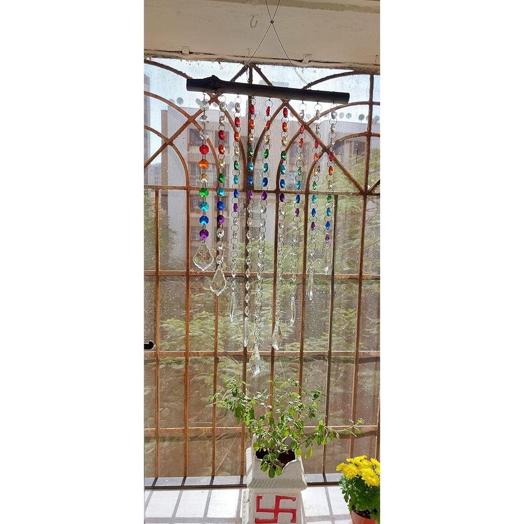 Sparkling K9 Crystal Glass Crystal Car Hanging Rainbow Suncatcher Beautiful Balcony Garden Hanging Ornament A11