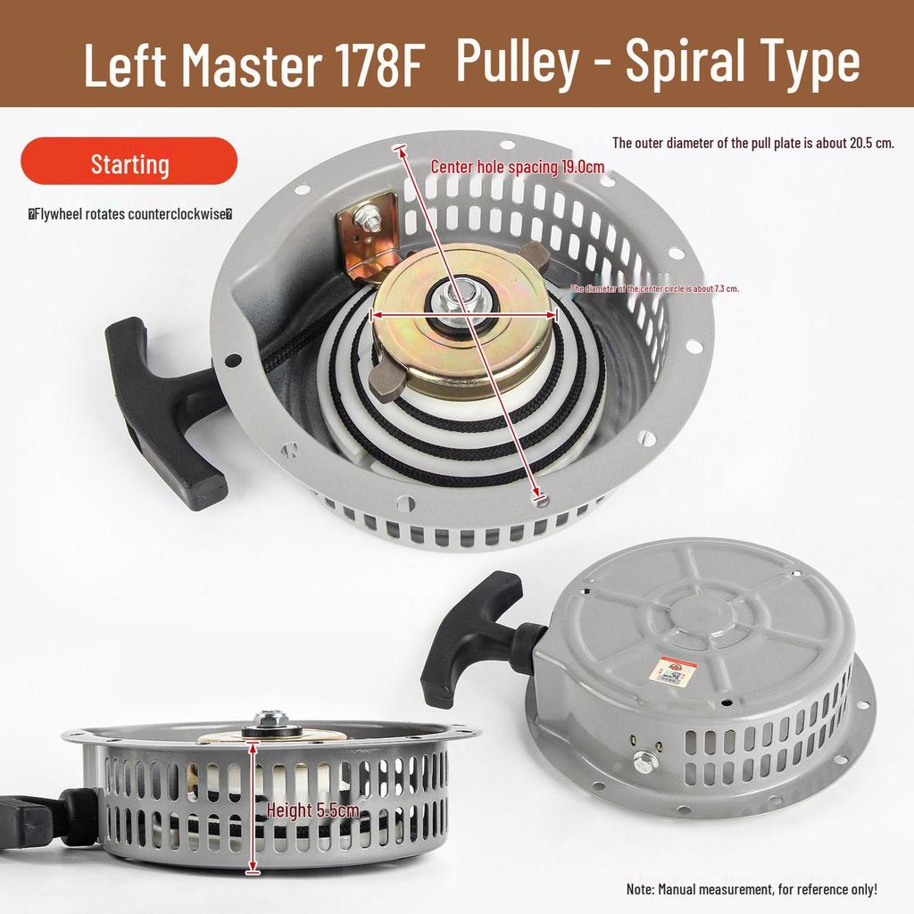 Air-Cooled Diesel Engine Recoil Starter Pull Plate for 178F-186 Generators and Water Pumps