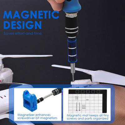 Juego de Destornilladores de Precisión 141 en 1 Kit de Herramientas de Destornillador de Reparación Profesional con 120 Puntas y 21 Accesorios para Ordenador Gafas
