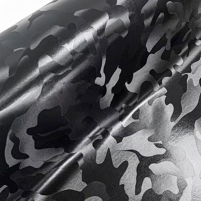 

High Quality matte black Ghost pattern Carbon Fiber Vinyl car Wrap Film with Air Release Car Body Foil Waterproof Stickers 10cm x 152cm