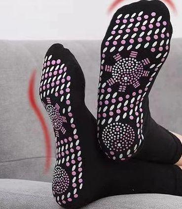 Tourmaline Warming Massage Socks Red