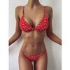 Women Striped Push Up High Cut Hight Waist  Bikini Set Two Piece Swimsuit