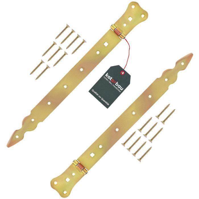 Charnière De Porte - KOTARBAU - 350 Mm - Acier Inoxydable - Couleur or - Résistante Aux Intempéries