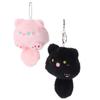 Creative Bookbag Pendant Cute Squeaking Little Cat Plush Cat Keychain Cartoon Cat Soft Tail Stuffed Doll Keyring