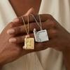 Vintage Book Necklace With Gold And Silver Star Moon Pendant For Women And Men