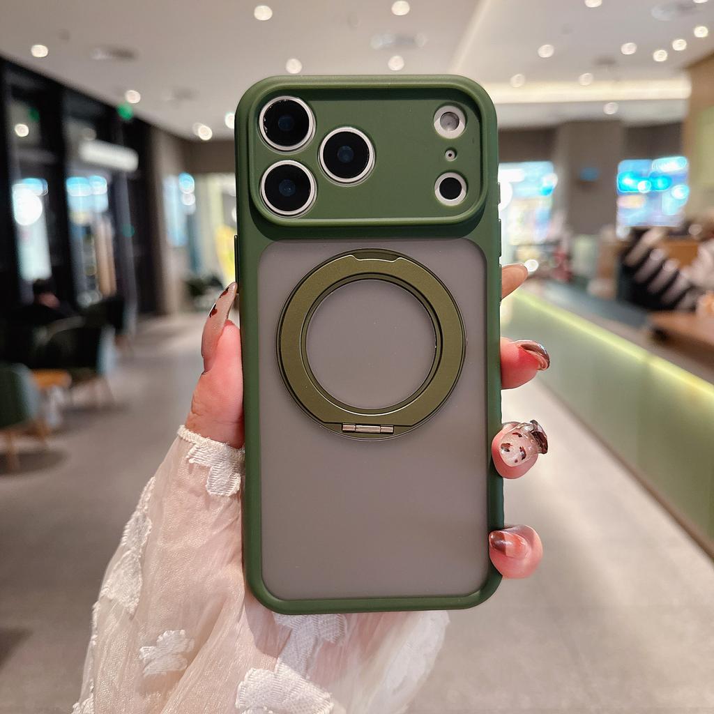 For Apple 17 Pro Max360 Stand Mobile Phone Protective Case Matte Anti-fingerprint