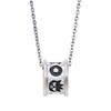 White Clover Badtz-Maru Sanrio Characters Necklace, 925 Sterling Silver, Smoked Surgical Stainless Steel, 48cm, SABB30-N001SV