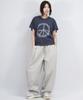 Deumakeu Grunge Washing Side One Tuck Curved Wide Pants Gray
